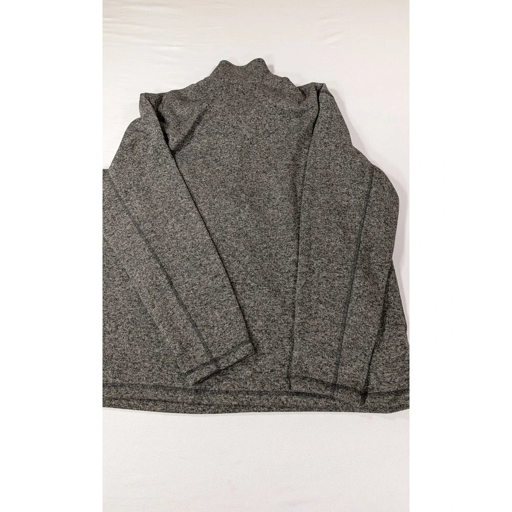 Eddie Bauer Mens 2XL Gray Marl Quarter Zip Fleece Pullover Sweater